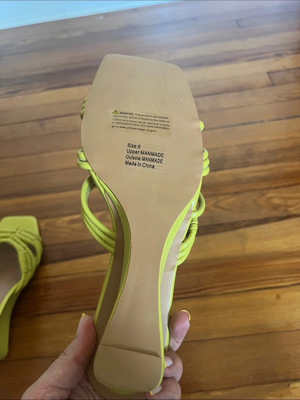 Gabrielle Union Lime Green Braided Wedge Sandals Square Toe Slip On NWOB Size 9